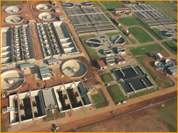 An arial view of the new Module 4 at the Waterval WWCW, alongside the existing Module 3